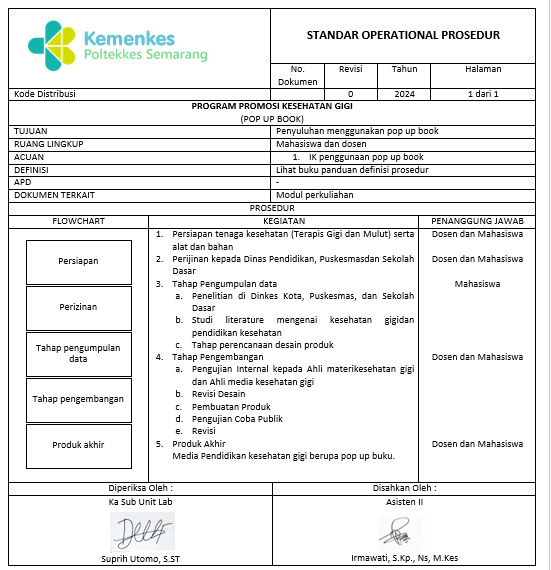 PROGRAM PROMOSI KESEHATAN GIGI  (POP UP BOOK)