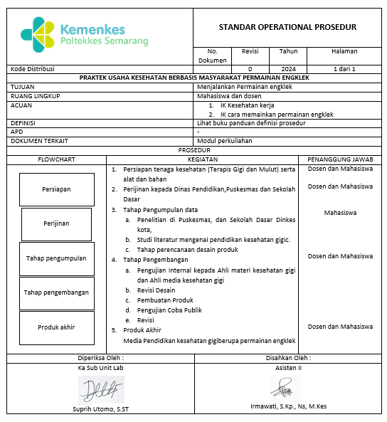 PRAKTEK USAHA KESEHATAN BERBASIS MASYARAKAT PERMAINAN ENGKLEK